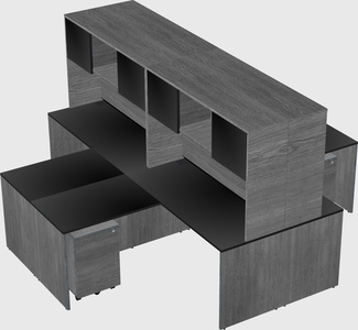 Quad l-shaped office desks