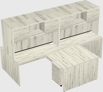 Quad l-shaped office desks
