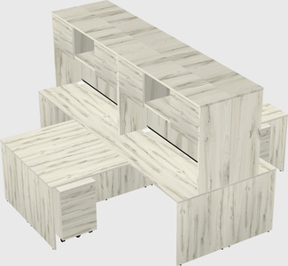 Quad l-shaped office desks