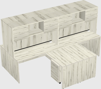 Quad l-shaped office desks