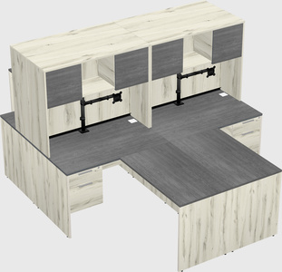 Quad l-shaped office desks
