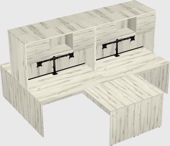 Quad l-shaped office desks
