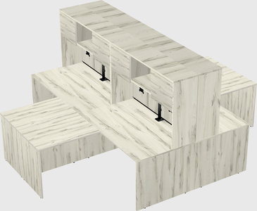Quad l-shaped office desks