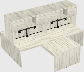 Quad l-shaped office desks