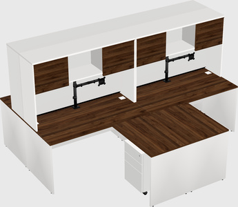 Quad l-shaped office desks