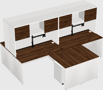 Quad l-shaped office desks