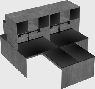Quad l-shaped office desks