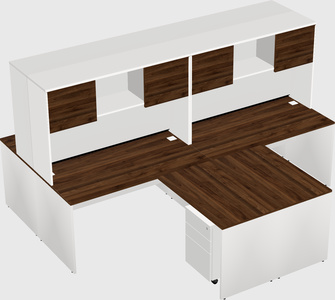 Quad l-shaped office desks
