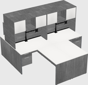 Quad l-shaped office desks