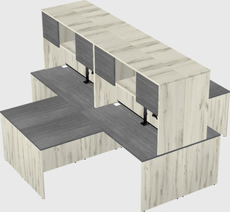 Quad l-shaped office desks