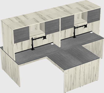 Quad l-shaped office desks