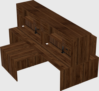 Quad l-shaped office desks