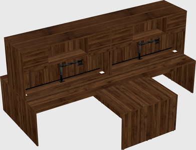 Quad l-shaped office desks