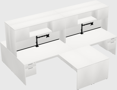 Quad l-shaped office desks