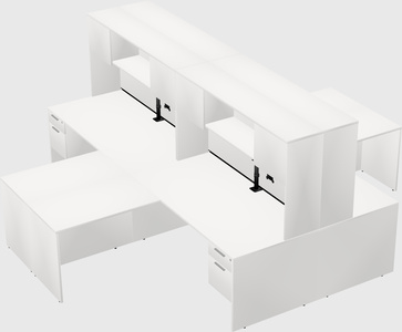 Quad l-shaped office desks