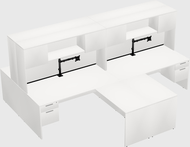 Quad l-shaped office desks