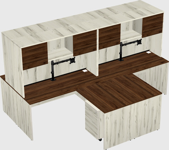 Quad l-shaped office desks