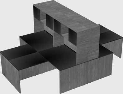 Quad l-shaped office desks