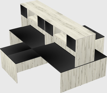 Quad l-shaped office desks