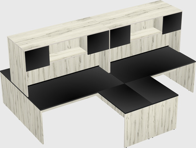 Quad l-shaped office desks