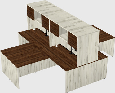 Quad l-shaped office desks