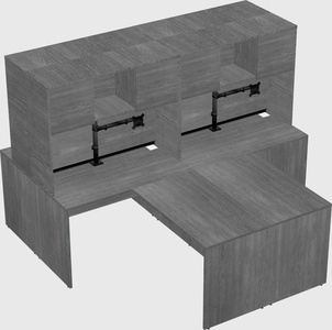 Quad l-shaped office desks