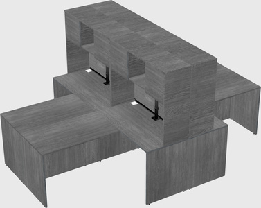 Quad l-shaped office desks