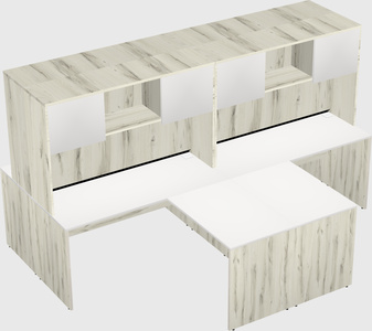 Quad l-shaped office desks