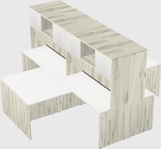 Quad l-shaped office desks