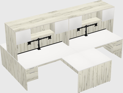 Quad l-shaped office desks