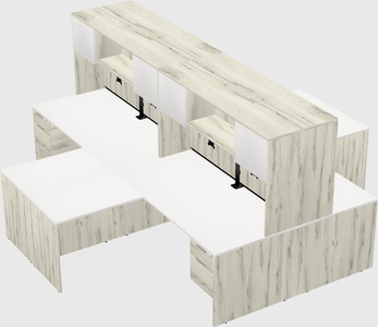 Quad l-shaped office desks