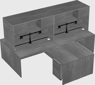 Quad l-shaped office desks