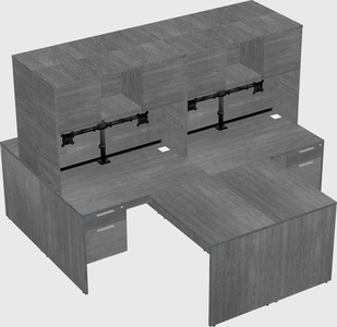 Quad l-shaped office desks