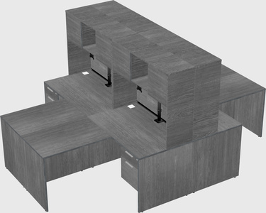 Quad l-shaped office desks