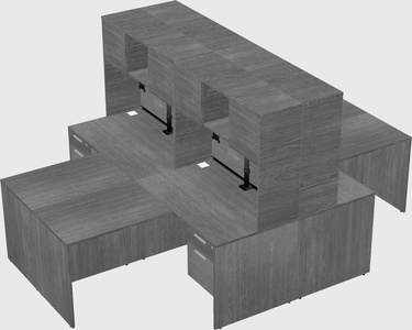 Quad l-shaped office desks