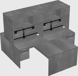 Quad l-shaped office desks