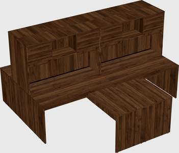 Quad l-shaped office desks