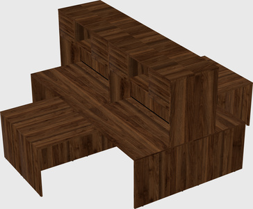 Quad l-shaped office desks