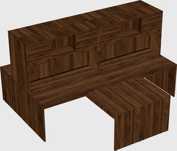Quad l-shaped office desks