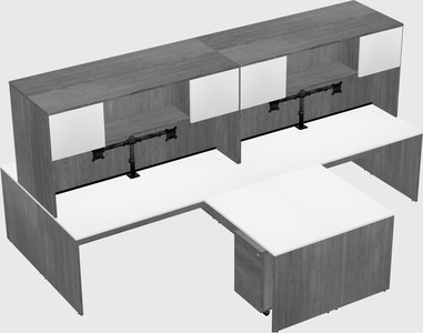 Quad l-shaped office desks