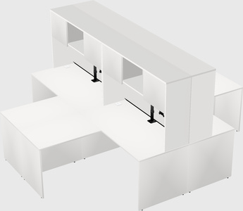 Quad l-shaped office desks