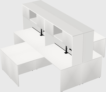 Quad l-shaped office desks