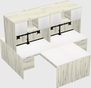 Quad l-shaped office desks