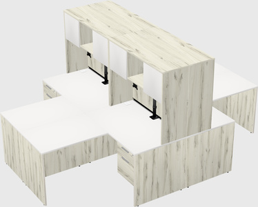 Quad l-shaped office desks