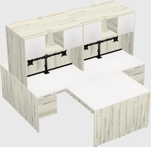 Quad l-shaped office desks