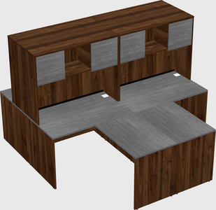 Quad l-shaped office desks