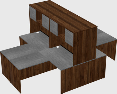 Quad l-shaped office desks