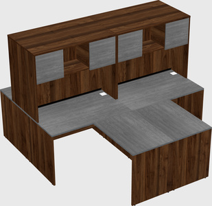 Quad l-shaped office desks