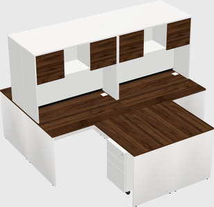 Quad l-shaped office desks