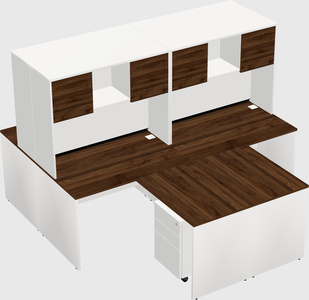 Quad l-shaped office desks
